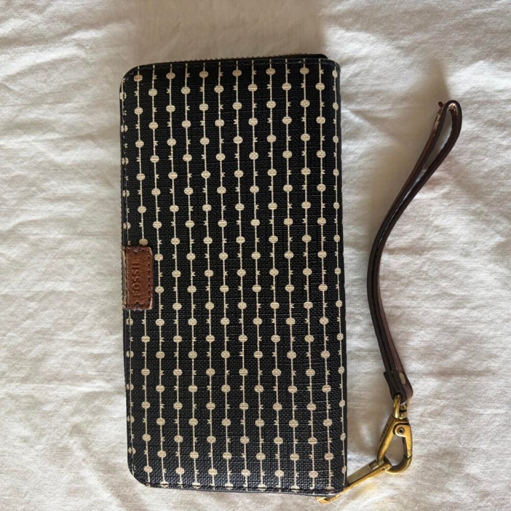 Fossil black with beige vertical